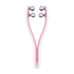 Micro-current Double-sided Three-dimensional Roller Face Slimming Beauty Instrument (Option: Light Pink-English)