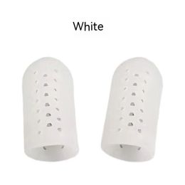 Big Toe Protective Cover High Heels Protective Tube Small Toe Cover Silicone Thumb Sheath (Option: White S With Holes)